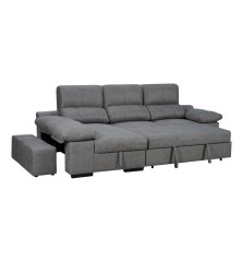 Chaiselongue cama Huesca, tela  magnol gris