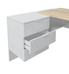 Mesa despacho Office con buc reversible roble canadian/blanco artik