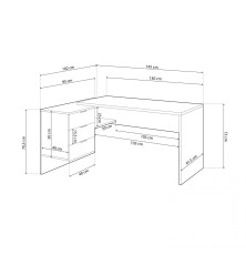 Mesa despacho Office con buc reversible roble canadian/blanco artik