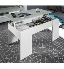 Mesa de centro elvable Flow en cemento/blanco artik