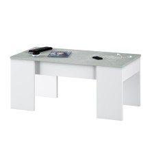 Mesa de centro elvable Flow en cemento/blanco artik