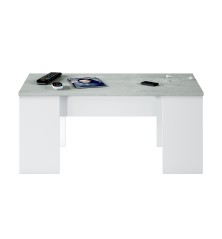 Mesa de centro elvable Flow en cemento/blanco artik