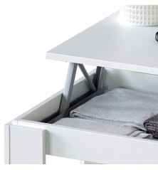 Mesa de centro elevable Ambit en blanco artik