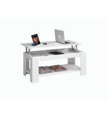 Mesa de centro elevable Ambit en blanco artik