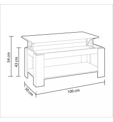 Mesa de centro elevable Ambit en blanco artik