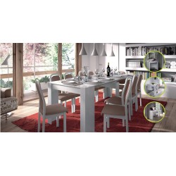 Mesa comedor-Consola Kendra extensible blanco brillo