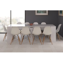 Mesa comedor-Consola Kendra extensible blanco brillo