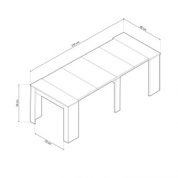 Mesa comedor-Consola Kendra extensible blanco brillo