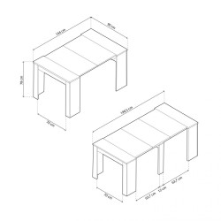 Mesa comedor-Consola Kendra extensible blanco brillo