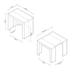 Mesa comedor-Consola Kendra extensible blanco brillo