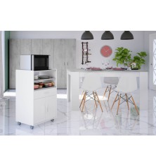 Mesa comedor Kendra extensible cemento/blanco