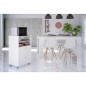 Mesa comedor Kendra extensible cemento/blanco