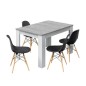 Mesa comedor Kendra extensible cemento/blanco