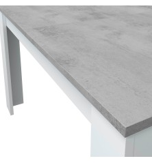 Mesa comedor Kendra extensible cemento/blanco