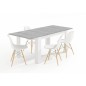 Mesa comedor Kendra extensible cemento/blanco