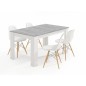 Mesa comedor Kendra extensible cemento/blanco