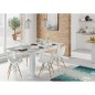 Mesa comedor Kendra extensible cemento/blanco