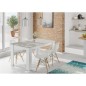 Mesa comedor Kendra extensible cemento/blanco