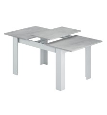 Mesa comedor Kendra extensible cemento/blanco