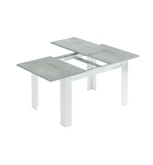 Mesa comedor Kendra extensible cemento/blanco