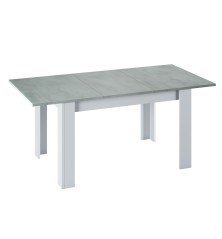 Mesa comedor Kendra extensible cemento/blanco