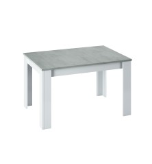 Mesa comedor Kendra extensible cemento/blanco