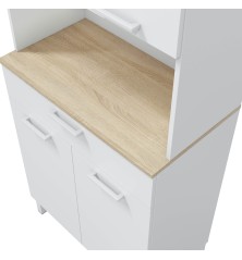 Mueble auxiliar cocina Kira 4p+1c blanco Artik/roble canadian