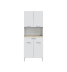 Mueble auxiliar cocina Kira 4p+1c blanco Artik/roble canadian