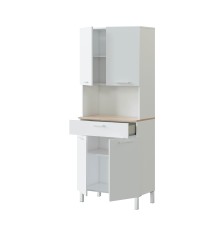 Mueble auxiliar cocina Kira 4p+1c blanco Artik/roble canadian