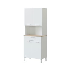 Mueble auxiliar cocina Kira 4p+1c blanco Artik/roble canadian