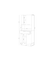 Mueble auxiliar cocina Kira 4p+1c blanco Artik/roble canadian