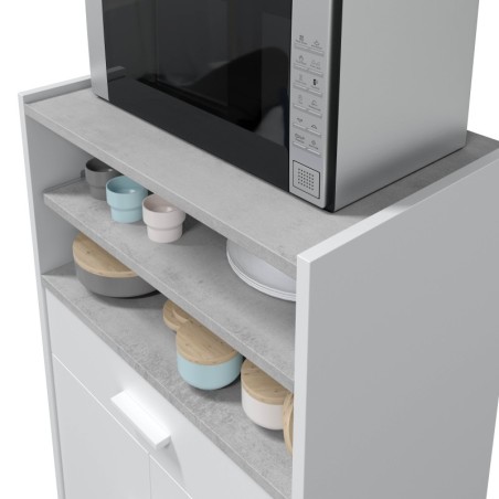 Mueble microondas Tidy 1c+2p en blanco artik/cemento