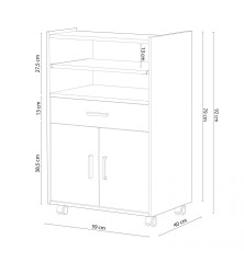 Mueble microondas Tidy 1c+2p en blanco artik/cemento