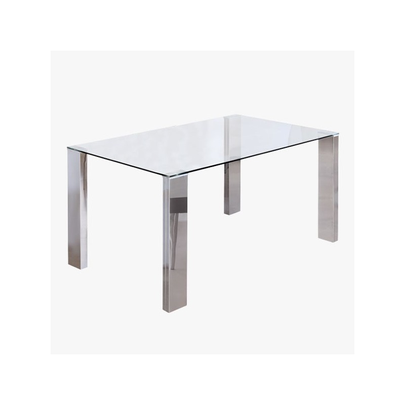 Mesa de comedor de cristal modelo coralina