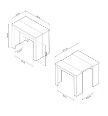 Mesa consola multifuncion Kendra extensible en roble canadian