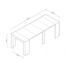 Mesa consola multifuncion Kendra extensible en roble canadian