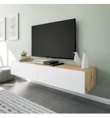 Mueble tv Kaway en roble nordic/blanco artik