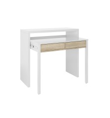 Consola escritorio extesible Bureau en roble canadian/blanco artik