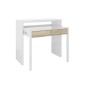 Consola escritorio extesible Bureau en roble canadian/blanco artik