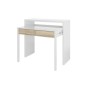 Consola escritorio extesible Bureau en roble canadian/blanco artik