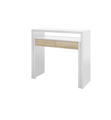 Consola escritorio extesible Bureau en roble canadian/blanco artik