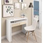 Consola escritorio extesible Bureau en roble canadian/blanco artik