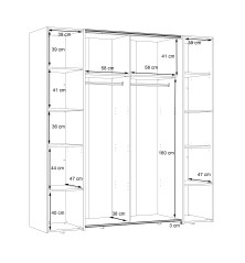 Copy of armario de correderas winner 170x210 blanco