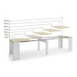 Mesa consola multifuncion Allongo-Kendra extensible en blanco roble