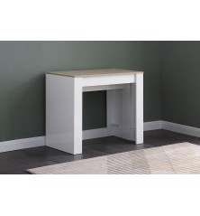 Mesa consola multifuncion Allongo-Kendra extensible en blanco roble