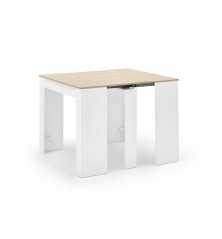 Mesa consola multifuncion Allongo-Kendra extensible en blanco roble