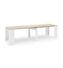 Mesa consola multifuncion Allongo-Kendra extensible en blanco roble