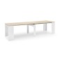 Mesa consola multifuncion Allongo-Kendra extensible en blanco roble