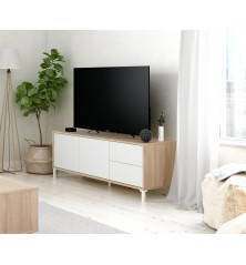 Modulo tv modelo urban plus-brooklyn, roble canadian/blanco