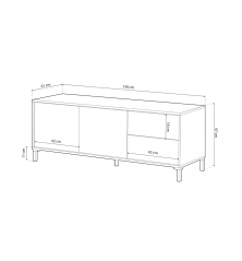 Modulo tv modelo urban plus-brooklyn, roble canadian/blanco